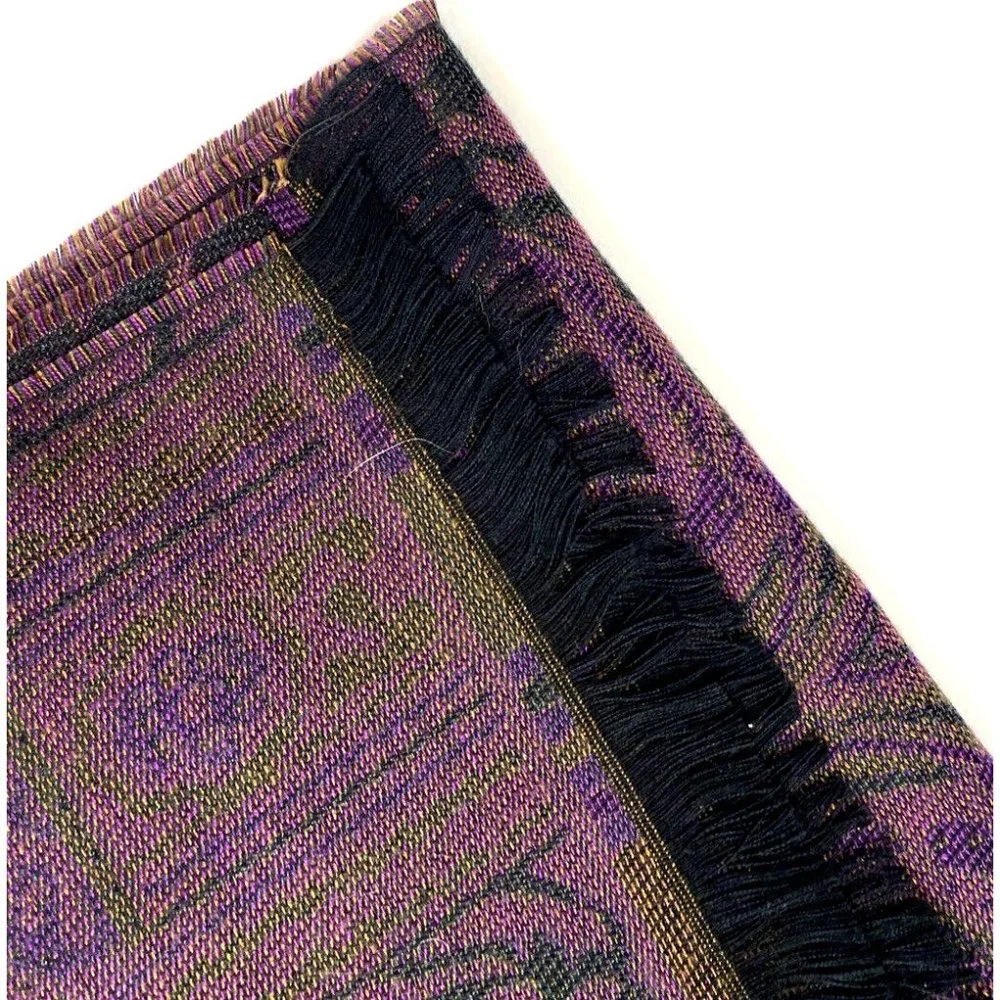 Christian Dior Vintage 80s Scarf Purple Rug Print Overdyed Suzani Rare Shawl